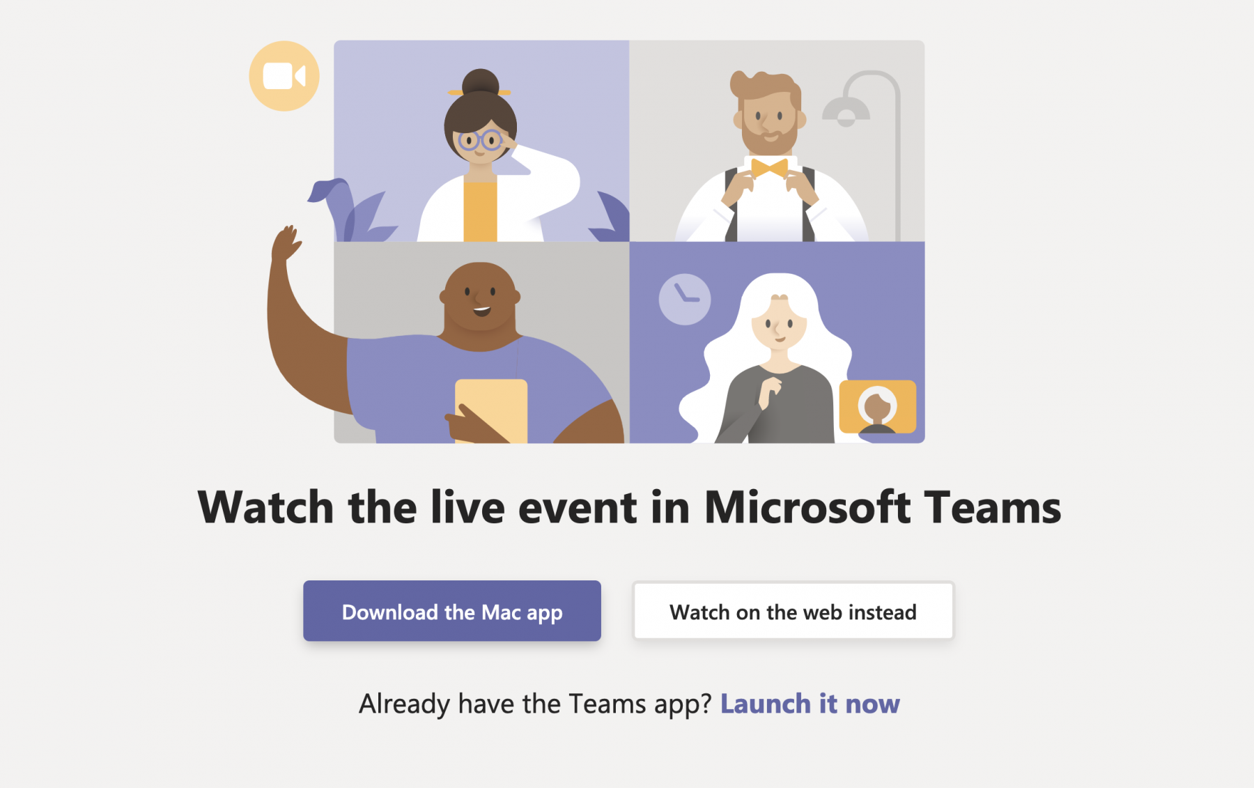 Screenshot of Microsoft Teams Welcome page