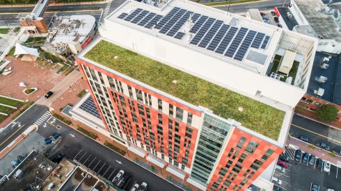 Wheaton HQ roof garden and solar panels